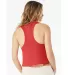 6682 Women's Racerback Cropped Tank Crop Top  in Heather red back view