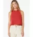 6682 Women's Racerback Cropped Tank Crop Top  in Heather red front view
