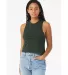 6682 Women's Racerback Cropped Tank Crop Top  in Heather forest front view