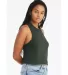 6682 Women's Racerback Cropped Tank Crop Top  in Heather forest side view