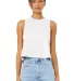 6682 Women's Racerback Cropped Tank Crop Top  in Solid wht blend front view