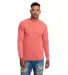 Next Level 7451 Inspired Dye Long Sleeve Pocket Cr in Guava front view