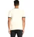 Next Level 3604 Unisex Fine Jersey Ringer Tee in Naturl/ frst grn back view