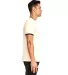 Next Level 3604 Unisex Fine Jersey Ringer Tee in Naturl/ frst grn side view