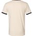 Next Level 3604 Unisex Fine Jersey Ringer Tee in Natural/midnight navy back view