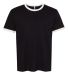 Next Level 3604 Unisex Fine Jersey Ringer Tee in Black/ natural front view