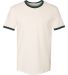 Next Level 3604 Unisex Fine Jersey Ringer Tee in Natural/ forest green