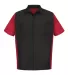 382 SY20 Red Kap Short Sleeve Ripstop Crew Shirt Black/Red front view