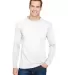 301 3055 Union-Made Long Sleeve T-Shirt with a Poc in White front view