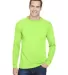301 3055 Union-Made Long Sleeve T-Shirt with a Poc in Lime green front view