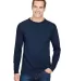 301 3055 Union-Made Long Sleeve T-Shirt with a Poc in Navy front view