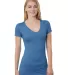 301 3407 Women's V-Neck Tee in Heather royal front view