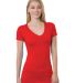 301 3407 Women's V-Neck Tee in Red