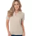 1050 Ladies' USA-Made V-Neck Polo Sand front view