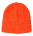 301 3715 USA Made Safety Knit Beanie with 3M Refle Safety Orange/ Reflective back view