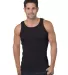 301 4573 2x1 Ribbed Tank Top Black front view