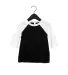Bella+Canvas 3200T Toddler Three-Quarter Sleeve Ba BLACK/ WHITE front view