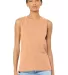 Women's Long Muscle Tank HEATHER PEACH front view