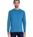 Comfort Wash GDH200 Garment Dyed Long Sleeve T-Shi in Summer sky blue front view