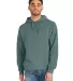 Comfort Wash GDH450 Garment Dyed Unisex Hooded Pul in Cypress green front view