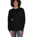 Comfort Wash GDH250 Garment Dyed Long Sleeve T-Shi in Black front view