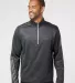 Adidas A284 Brushed Terry Heather Quarter-Zip Black Heather/ Mid Grey front view