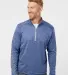 Adidas A284 Brushed Terry Heather Quarter-Zip Collegiate Royal Heather/ Mid Grey front view