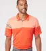 Adidas A213 Heather 3-Stripes Block Sport Shirt Blaze Orange/ Vista Grey front view