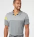 Adidas A213 Heather 3-Stripes Block Sport Shirt Vista Grey/ EQT Yellow front view