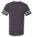 Jerzees 602MR Triblend Ringer Varsity T-Shirt in Black heather/ oxford back view