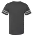 Jerzees 602MR Triblend Ringer Varsity T-Shirt in Black heather/ oxford back view