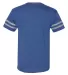 Jerzees 602MR Triblend Ringer Varsity T-Shirt in True blue heather/ oxford back view