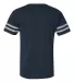 Jerzees 602MR Triblend Ringer Varsity T-Shirt in Indigo heather/ oxford back view