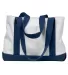 Liberty Bags 7002 P & O Cruiser Tote in White/ navy front view