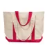 Liberty Bags 8871 16 Ounce Cotton Canvas Tote in Natural/ red front view