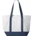 Liberty Bags 7006 Bay View Zipper Tote WHITE/ NAVY front view