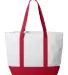 Liberty Bags 7006 Bay View Zipper Tote WHITE/ RED back view