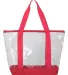 Liberty Bags 7009 Clear Boat Tote RED front view