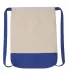 Liberty Bags 8876 10 Ounce Cotton Canvas Contrast  NATURAL/ ROYAL back view