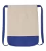 Liberty Bags 8876 10 Ounce Cotton Canvas Contrast  NATURAL/ ROYAL front view