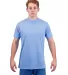 Tultex 241 Unisex Ultra Blend Poly-Rich Tee in Heather athletic blue front view