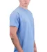 Tultex 241 Unisex Ultra Blend Poly-Rich Tee in Heather athletic blue side view