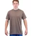 Tultex 241 Unisex Ultra Blend Poly-Rich Tee Heather Brown front view