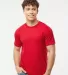 Tultex 241 Unisex Ultra Blend Poly-Rich Tee in Red front view