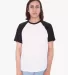 RSABB4237W Unisex Poly-Cotton Raglan T-Shirt White/ Black front view