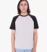 RSABB4237W Unisex Poly-Cotton Raglan T-Shirt Heather Grey/ Black front view