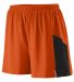 Augusta Sportswear 335 Sprint Short in Orange/ black front view