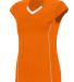 Augusta Sportswear 1218 Women's Blash Jersey in Power orange/ white front view