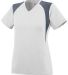 Augusta Sportswear 1296 Girls' Mystic Jersey in White/ graphite/ white front view