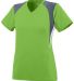 Augusta Sportswear 1296 Girls' Mystic Jersey in Lime/ graphite/ white front view